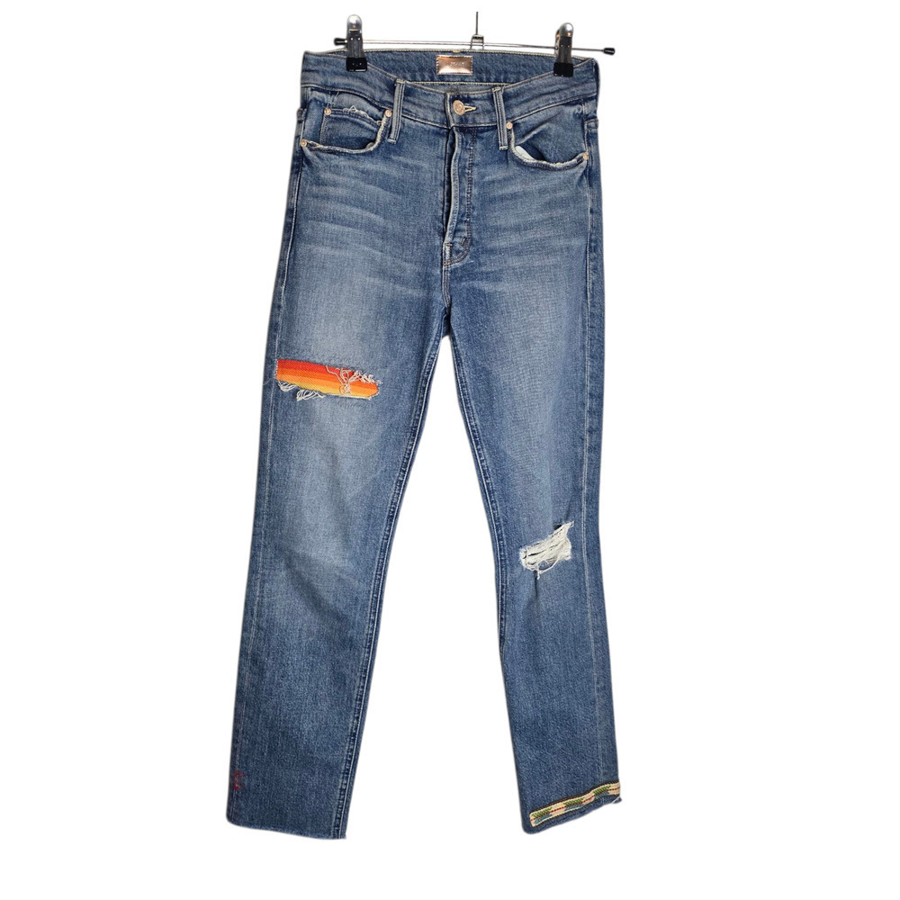 MOTHER Sz 24 The Mid Rise Dazzler Crop Jeans Exposed Secret Sister